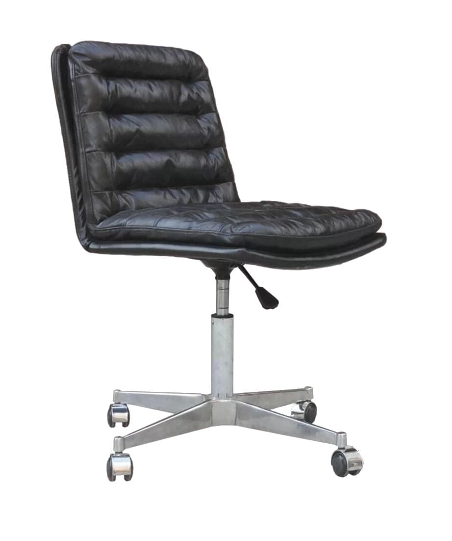 Chaise de bureau Plata Import Ronin en noir, chaise de bureau en PU, chaise de bureau en mousse noire, chaise de bureau à dossier complet, chaise de bureau noire, chaise de bureau sans accoudoirs, cha