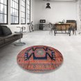 thumbnail image 4 of Ahgly Company Tapis d'Intérieur Lavables à la Machine, Tapis de Safran Rouge Traditionnel, Carré de 6', 4 of 7