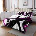 thumbnail image 3 of Erosebridal Modern Geometry Coverlet Set King, Striped Bedding Set, Futuristic Minimalism Decor 3pcs, 3 of 5