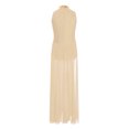 thumbnail image 3 of Moggemol Robe de Danse Sans Manches pour Filles Robe de Danse Contemporaine Fendue Longue Jupe Jaune 14, 3 of 4