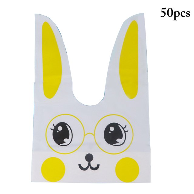 Coofit 50PCS Candy Bag Rabbit Ears Design Treat Bag Party Favor Bag for Cookies Candy