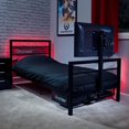 thumbnail image 1 of Lit de jeu Basecamp avec support TV et tiroir de rangement, noir, double, 1 of 1