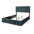 thumbnail image 2 of HMD Larry King Tufted Upholstered Panel Bed, Denim Blue, 2 of 5