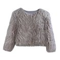 thumbnail image 1 of XZNGL Womens Fashion Solid Short Imitation Warm Coat Faux Tops, 1 of 1