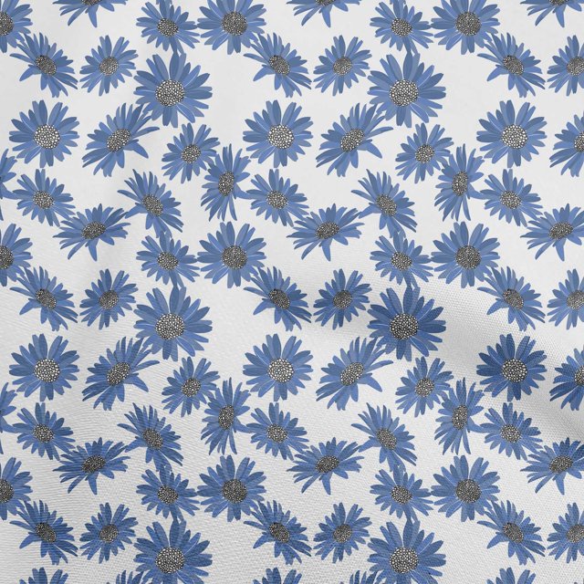 oneOone Velvet Medium Blue Fabric Floral Craft Projects Decor Fabric Printed By The Yard 58 Inch Wide