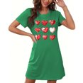 thumbnail image 2 of Kaemgyyd Chemises de Nuit pour Femmes Été Amples Douces Chemises de Nuit Fluides Manches Courtes Chemises de Sommeil Col en V Vêtements de Nuit Robe de Pyjama, 2 of 6
