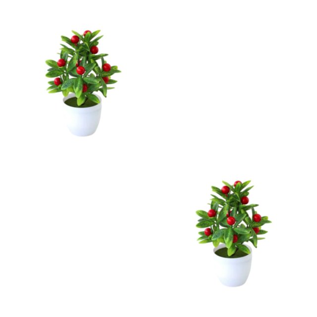 ZheElen Add To Any Room Artificial Plant Collection Designed For Any Room Artificial Potted Plants False Plant Zhaocai Tree Fruit 2Set