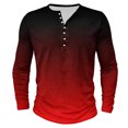 thumbnail image 2 of RXIRUCGD Chemises Blouses Décontractées à Manches Longues à Col Rond pour Hommes avec Boutons Imprimés, Bordeaux, Taille : L, 2 of 4