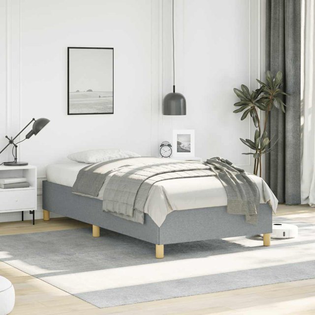vidaXL Cadre de Lit Gris Clair 100x203 cm Très Grand Simple Tissu