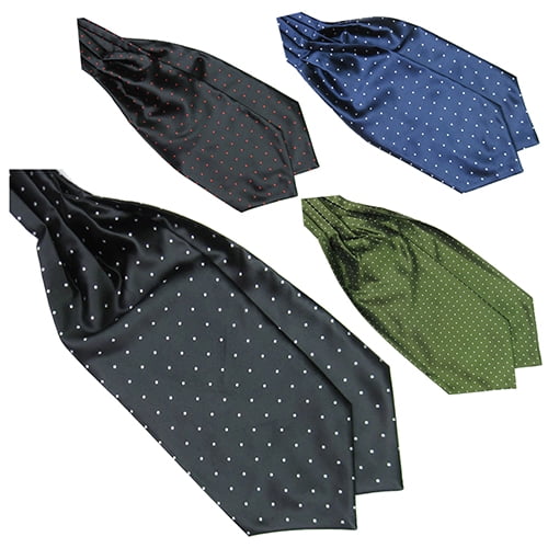 Foulard Cravate pour Homme en Mélange de Soie, Mode, Lisse, à Pois, Imprimé Ascot, à Nouer au Cou