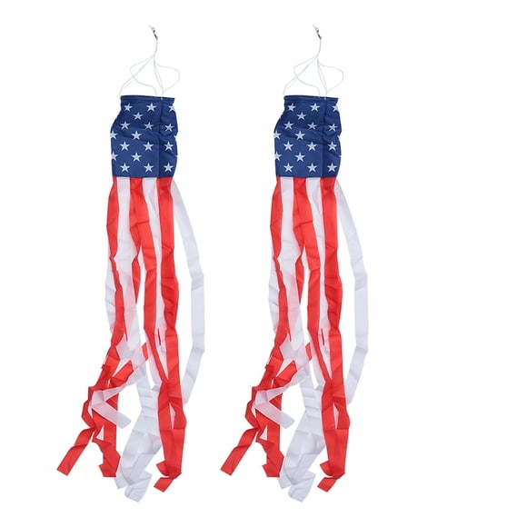 2 Pcs Chaussettes Coupe-Vent Drapeau Américain Étoiles Rayures Chaussettes Coupe-Vent USA Décor Patriotique de Fête
