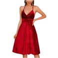 thumbnail image 2 of UPPADA Robe de Cocktail pour Femme à Manches Longues Robe d'Invitée de Mariage Fente Latérale Jolie Robe Formelle Évasée Taille Haute Robe de Fête Robe de Bal Robe de Cocktail Liquidation d'Automne, 2 of 7