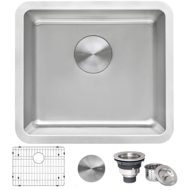 Ruvati 18-inch Undermount Bar Prep Kitchen Sink - 16 Gauge Stainless Steel Kitchen Sinks Single Bowl with Brushed Finish hides scratches, Easy-to-Clean Undermount Sink - RVM5916