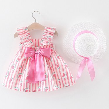 Robes pour Filles pour Enfants - Robe et Jupe Style Chapeau de Soleil Froncées à Motif Floral pour Petites Filles Tout-Petits Tenue Décontractée de Fête Prête pour l'École