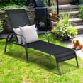thumbnail image 1 of Goplus Chaise Longue de Patio Extérieure Pliable Fauteuil Inclinable avec Dossier Réglable Noir, 1 of 10