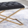 thumbnail image 2 of Imperial Capitonné Double Banc Avec Base D'Or X (Noir), 2 of 2