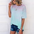 thumbnail image 4 of Timegard Hauts Grande Taille pour Femmes Couleur Dégradée Manches Courtes Col Rond T-Shirts Tunique Décontractée Tendance Blouses, 4 of 7