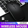 thumbnail image 3 of Rechargeable Bluetooth Mouse for Laptop Tablet Macbook/iPad/iPhone (iOS13.1.2 or Later) Slim Silent Mouse 3 DPI Adjustable 800/1200/1600 Portable for Windows/Linux/Android Black, 3 of 5