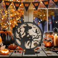 thumbnail image 1 of WHEANG Halloween Decorations Indoor Glass Globe 6.3" Battery Operated LED Lights With Bat Pattern Black Halloween Decor For Table Home, 1 of 4