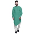 thumbnail image 1 of Atasi Kurta Long Asymétrique en Coton à Col Mandarin pour Garçons, Tenue Décontractée, 1 of 5