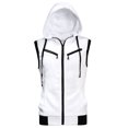 thumbnail image 2 of INSPIRE CHIC Men's Kangaroo Pocket Zip Up Drawstring Hoodie Vest, 2 of 7