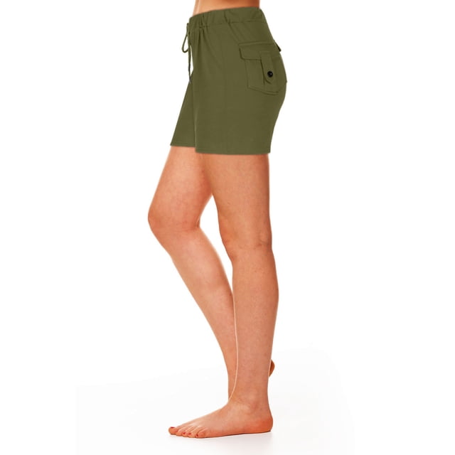 Timegard Sweatshorts for Women Plus Size Elastic High Waisted Drawstring Workout Yoga Shorts with Pockets