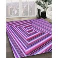 thumbnail image 3 of Ahgly Company Tapis Rond Lavable en Machine Intérieur Transitionnel Violet Violet, 6 Pieds Rond, 3 of 7