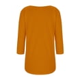 thumbnail image 4 of FAIWAD Oversized Tshirts for Women 3/4 Sleeve Button Decor Tops Cute Round Neck Basic Business Tees Blouses, 4 of 4