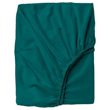 Drap-housse Seulement - Format Grand Lit, Couleur Bleu Sarcelle, Coton Égyptien 300 Fils, Poches Profondes de 12 Pouces, Drap-Housse du Bas 1 Pce