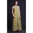 thumbnail image 3 of Bimba Floral Printed Front Slit Sleeveless Summer Spring Long Women BeachDress-XX-Large, 3 of 5