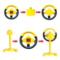 thumbnail image 4 of pitrice Volant Simulé pour Enfants Contrôleur de Conduite avec Musique et Lumière Jaune, 4 of 8