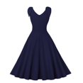 thumbnail image 3 of Ovzne Robes pour Femmes Robe Femme Robe d'Été Unie Mode Décontractée Sans Manches à Col en V Robe pour Femmes Liquidation, 3 of 3