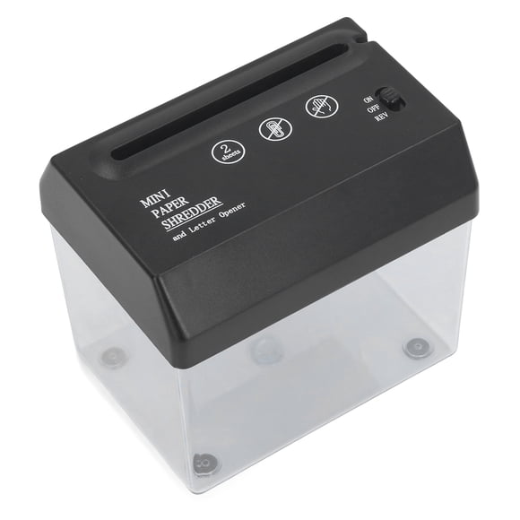 Portable Paper Shredder, Mini Paper Shredder High Capacity Plastic Bin with Non Slip Foam for Office