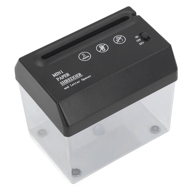 Portable Paper Shredder, Mini Paper Shredder High Capacity Plastic Bin with Non Slip Foam for Office