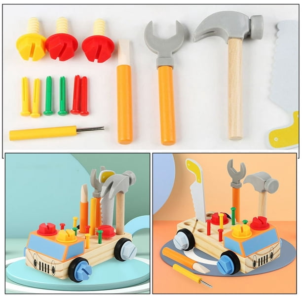 Planche à Vis Montessori En Bois – Jouet Tournevis, Camion De Pompier, Motricité Fine, Dès 3-6 Ans