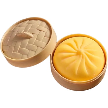 Giant Giant Dumpling Squishy, Dumpling Squishy Mystère, Jouet Dumpling Jumbo avec Boîte Vapeur, Gros Dumplings Balle Anti-Stress Jouets Sensoriels, Pâte de Décompression Souple à Presser (Jaune)
