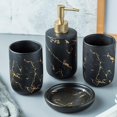 thumbnail image 2 of Abbracc Bathroom Accessories Set CERAMIC Lotion Dispenser Soap Dispenser Black 4Pcs, 2 of 8