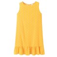 thumbnail image 3 of Women Dress Sleeveless Dot Vest Ruffled Round Ruffled Loose Neck Loose Dress, Yellow, XL, 3 of 7