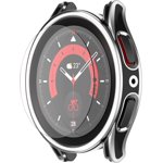 Screen Protector Case Intended for Samsung Galaxy Watch 5 Pro 45mm Screen Protector Tempered Glass Anti-Scratch for Galaxy Watch 5 Pro Smartwatch [2.5D 9H Hardness] (Silver)