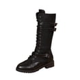 thumbnail image 2 of Styesk Bottes pour Femmes Bottes Mi-Mollet pour Femmes Talon Épais Bout Rond Bottines Bottes de Travail pour Femmes, 2 of 9