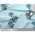 thumbnail image 2 of Soimoi Rayon Crepe Fabric Leaves & Floral Block Decor Fabric Printed Yard 46 Inch Wide, 2 of 3