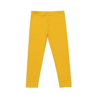 Yanlir Toddler Girls' Soft and Breathable Leggings 3-12 Years Comfortable Full Length Pants for Kids,Ideal for Lightweight Comfort and Active Play(Yellow,5 Years)