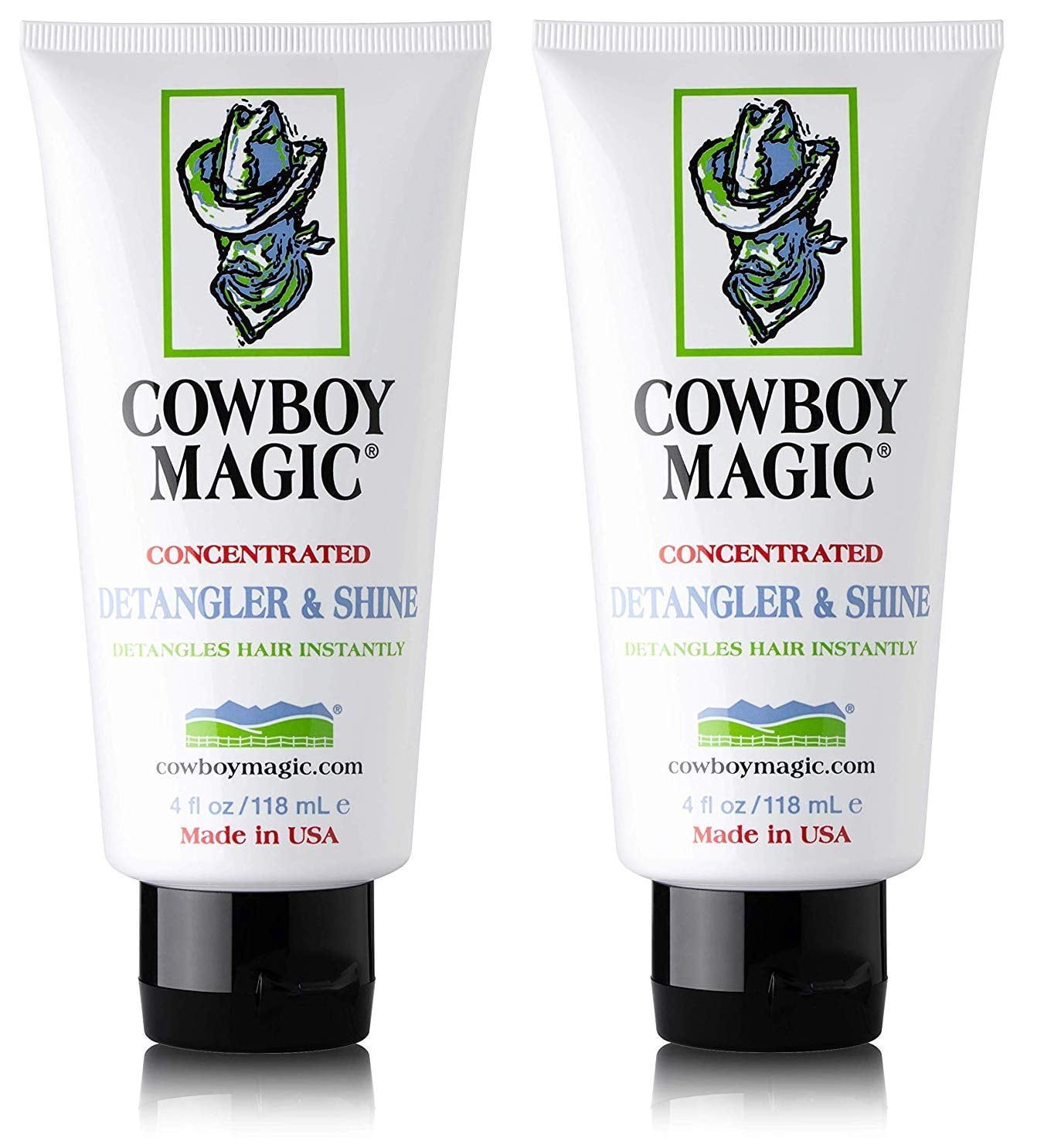 Cowboy Magic Démêlant & Éclat pour Cheval, 4 oz - 2 Pack après-Shampooing, Blanc