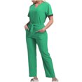 thumbnail image 2 of Soki Scrub Set Women Short Sleeve V-Neck T Shirts Tops Jogger Pants Working Suit, 2 of 6