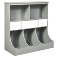 thumbnail image 1 of Costway Étagère Autoportante Combinée avec Bacs et 3 Paniers, Gris, 1 of 10