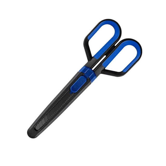 WHEANG Cutting Dies 2 In 1 Scissors and Utility Set Stainless Steel Utility Retractable Box Cutter with Portable Scissors for School Home Use One Size Blue