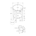 thumbnail image 4 of Monarch Specialties  Table D'appoint, 2 Niveaux, Bout, Table D'appoint, Rond, Table De Nuit, Chambre À Coucher, Lampe, Placage Brun, Transitionnel, 4 of 4