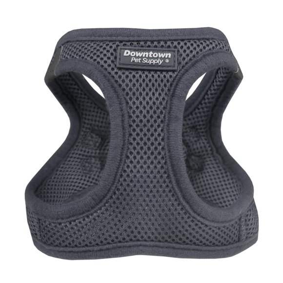 Downtown Pet Supply Step in Dog Harness for Small Dogs No Pull Medium Charcoal - Adjustable Harness with Padded Mesh Fabric and Reflective Trim - Buckle Strap Harness for Dogs