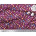 thumbnail image 2 of Soimoi Pink Rayon Fabric Insect,Sun & Cartoon Alphabets Text Printed Craft Fabric by The Yard 42 Inch Wide, 2 of 3