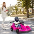 thumbnail image 4 of Gymax 6V Battery Powered Go Kart Kids Ride On 4 Wheel Racer RC w/ Bumper & Music Pink, 4 of 8